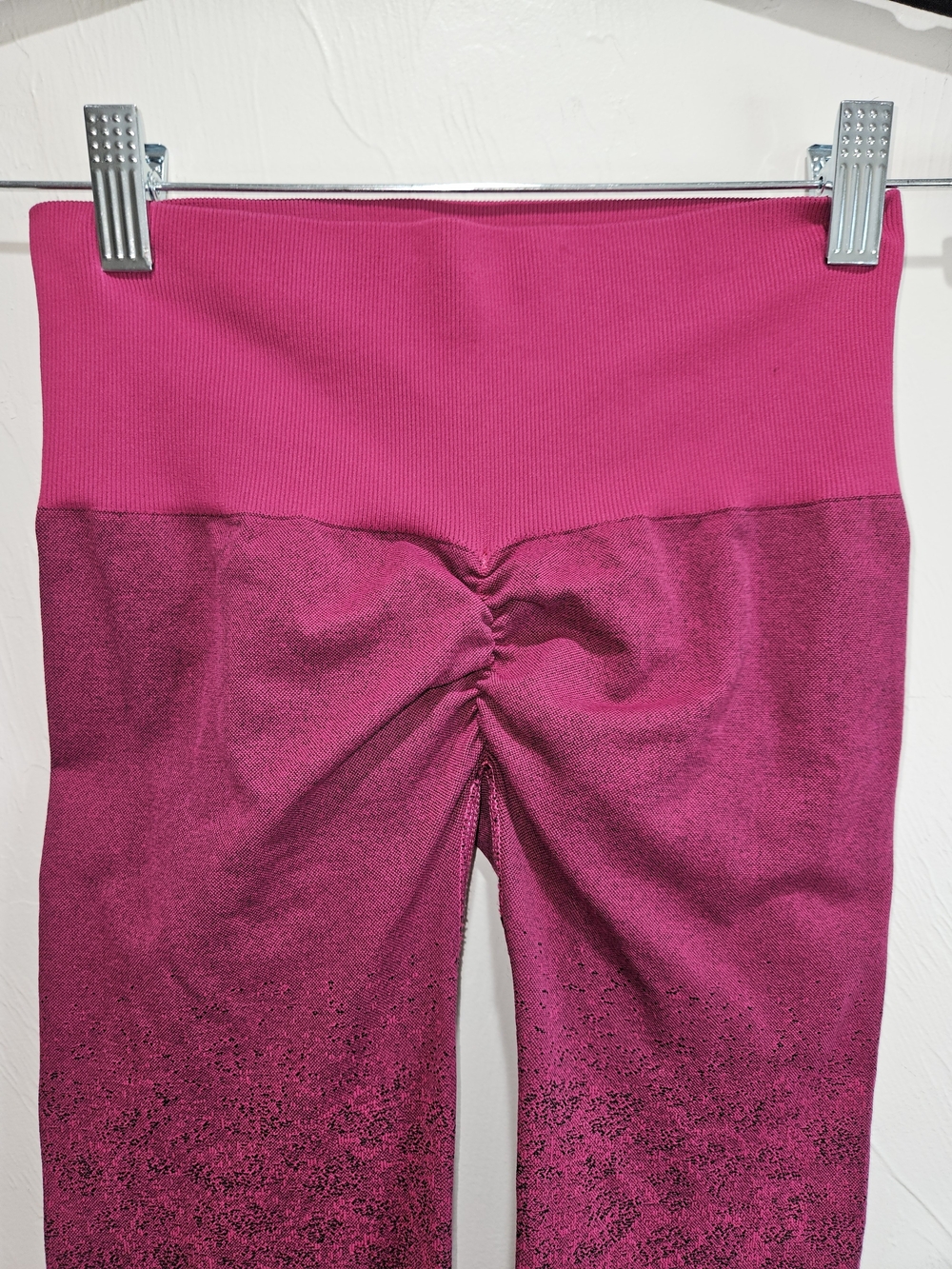 ABS2B Wild Seamless Magenta Scrunch Leggings Small Leopard Cheetah Print Gym - Picture 8 of 11
